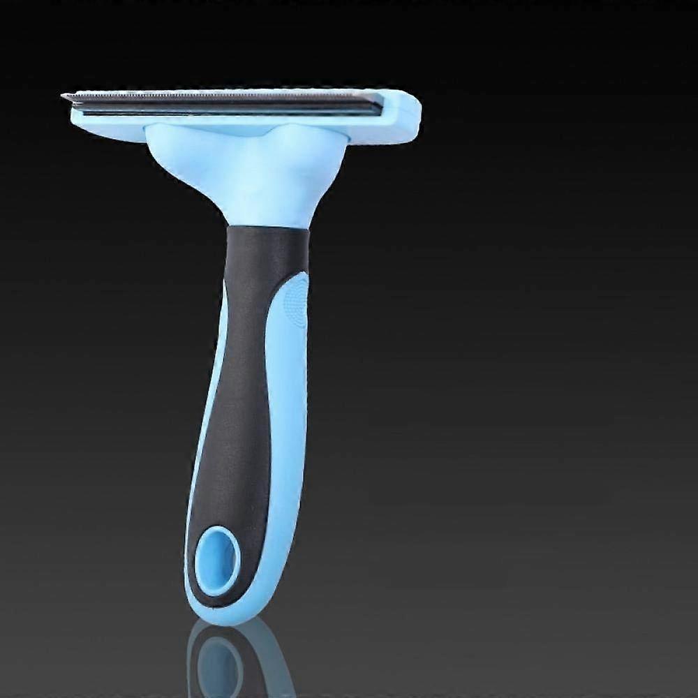 Pet Comb L Combs Dog Hair Remover and Cat Brush Grooming Tool Set, Detachable Clipper Attachment, 2Pcs Blue