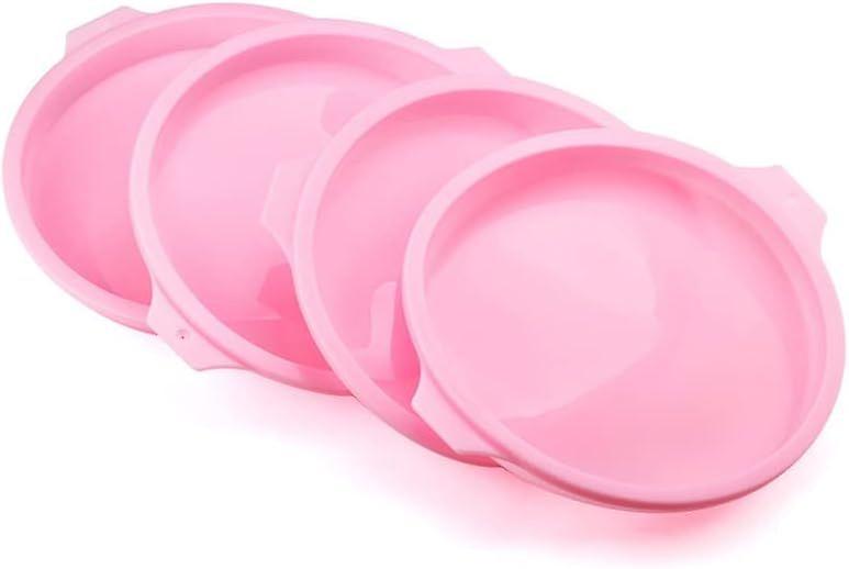 4 Packs Silicone Round Rainbow Cake Tins 6"