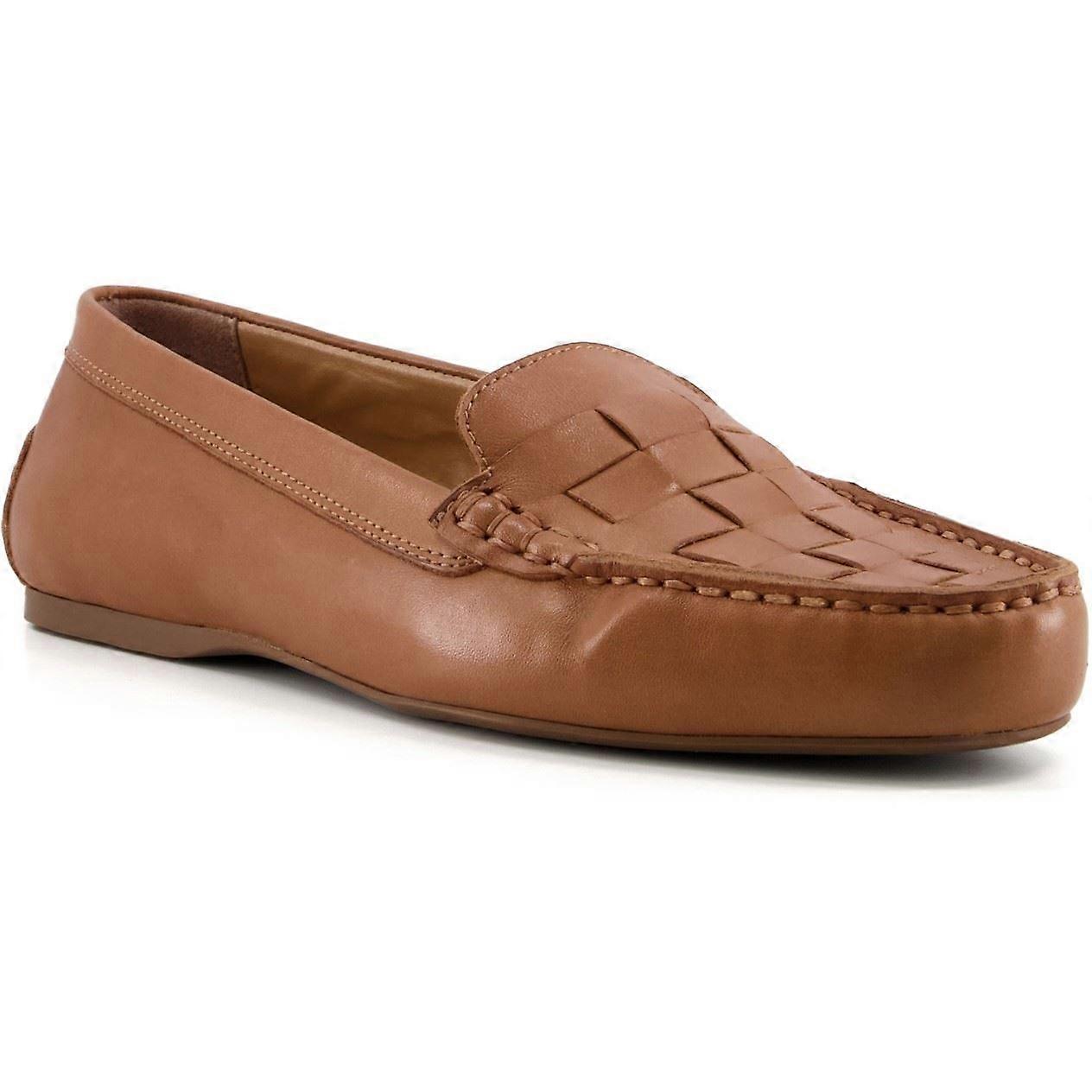 Dune Greene Tan Läder Kvinna Slip On Damer Skor-8