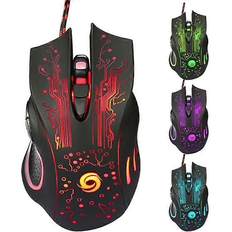 Gaming Mouse - 6D - Professional - 3200 dpi - Wired - Ergonomic - Multicolor LED