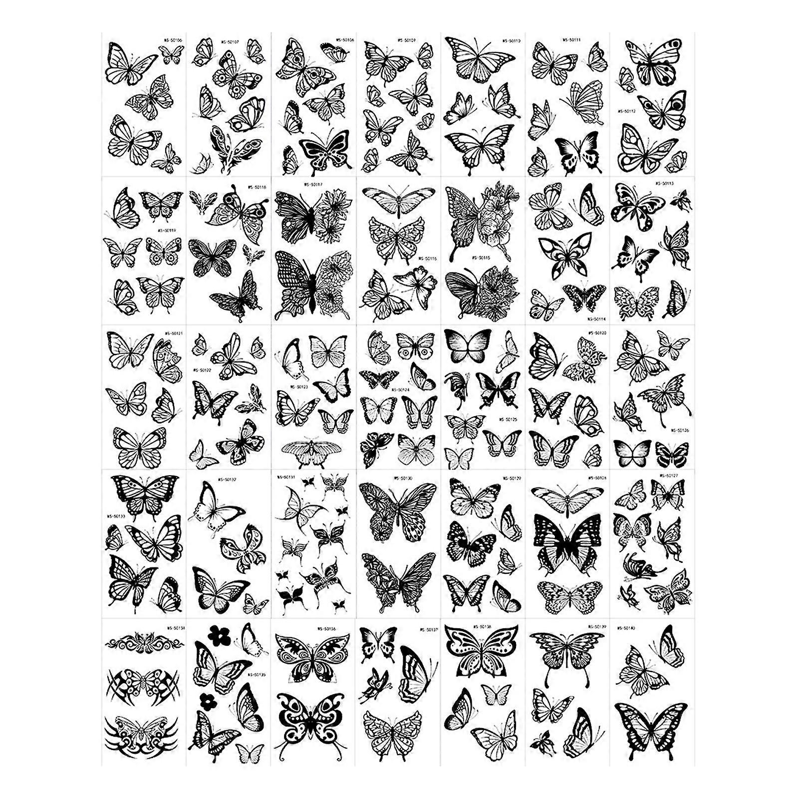 Butterfly Pattern Temporary Tattoos Sexy Butterfly Pattern Temp Tattoos Sticker