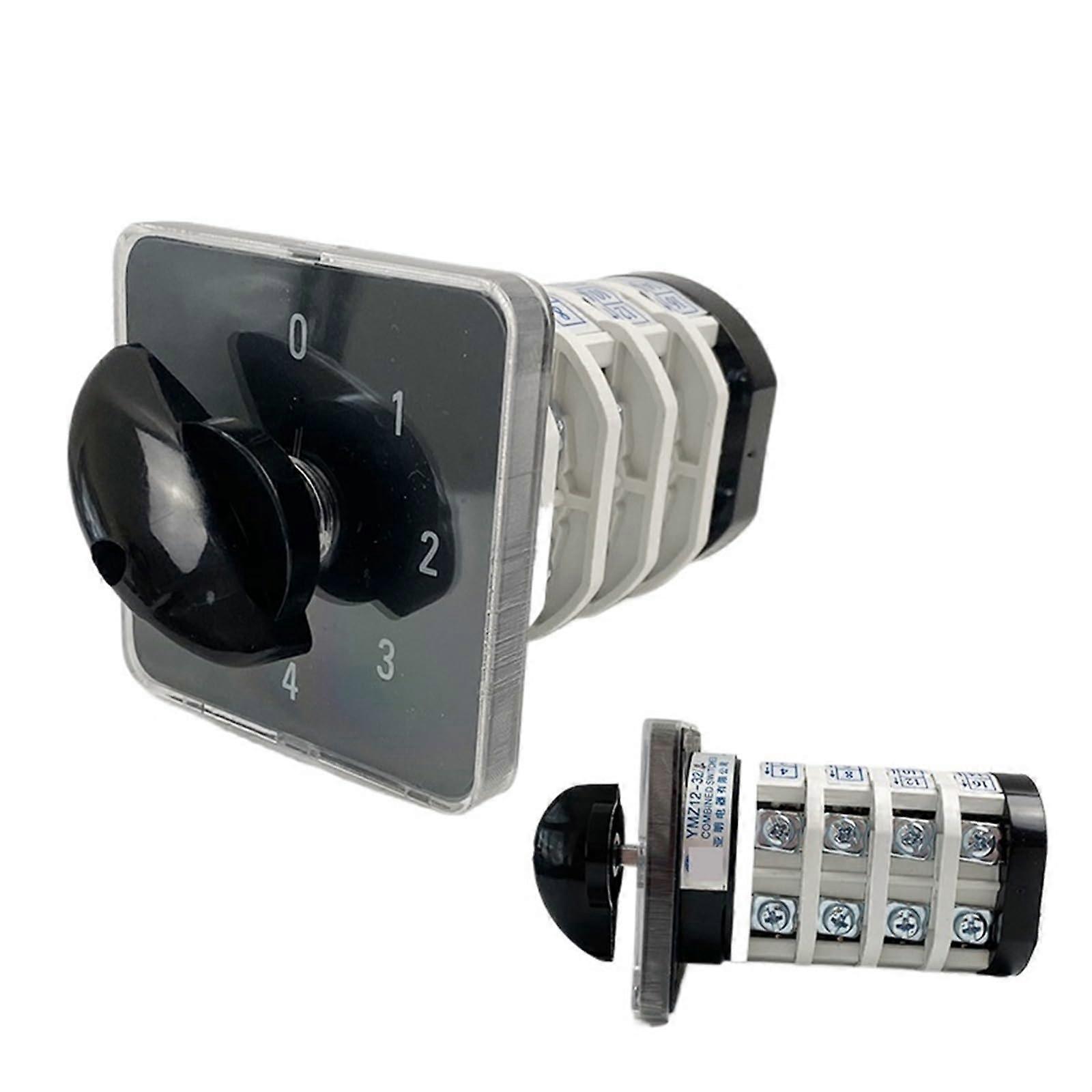 Multi 5 Positions Changeover Rotary Cam Switch YMZ1232/4, 660V, 32A, 4 Levels, Silver Contact, 16 Terminals