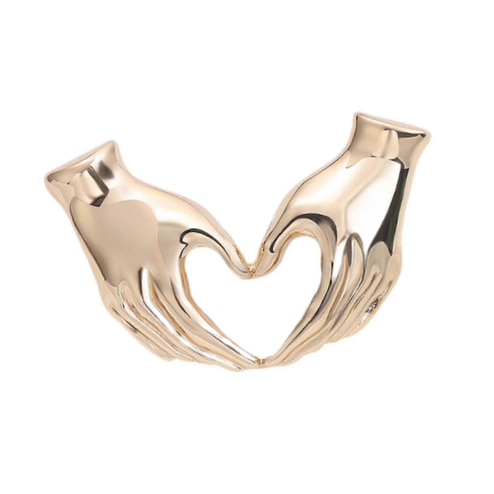 両手ハートブローチピンラペルバッジピンスーツレディースブライダル花婿用