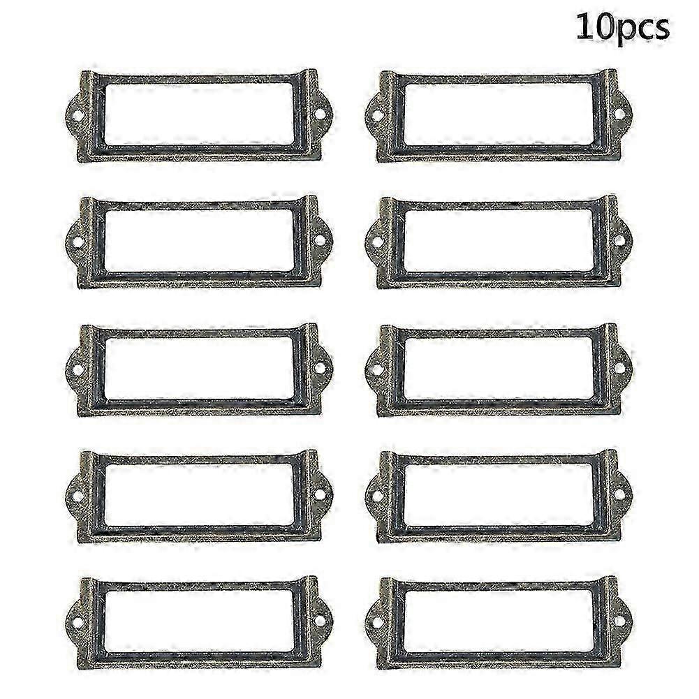 10pcs Label Pull Frame File Holder For Cabinet Drawer Box Case Mengxi Antique Brass