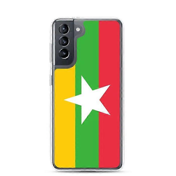 Phone Case - PIXELFORMA - Myanmar Flag - Samsung Galaxy S21 Plus - Flexible - Transparent Plastic