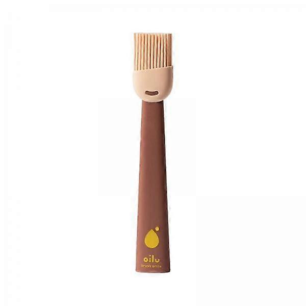 2xMultipurpose Silikon Oljebørste Bakebørste For Grilling Matlaging Brun