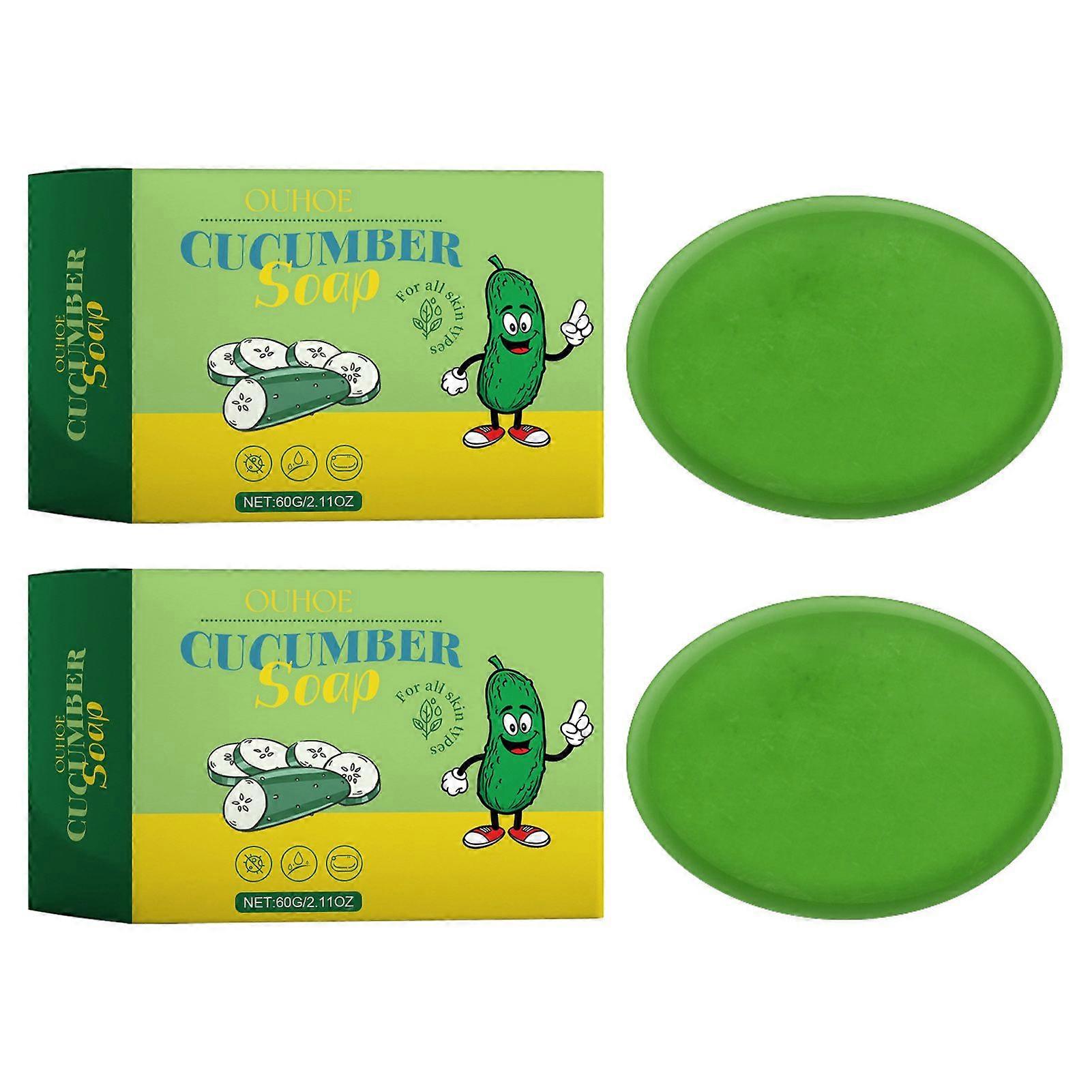 Cucumber Cleansing Soap Bar for Sensitive Skin Gentle Hydrating Cleanser for Face Body All Skin Types Daily Use