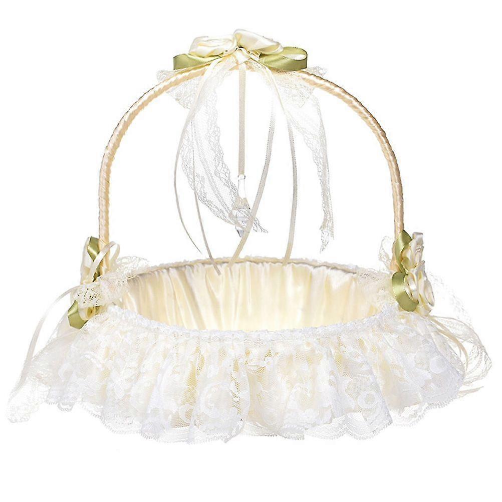 1 st bröllopsblomkorg ros spetsblomkorg fin blomflickkorg