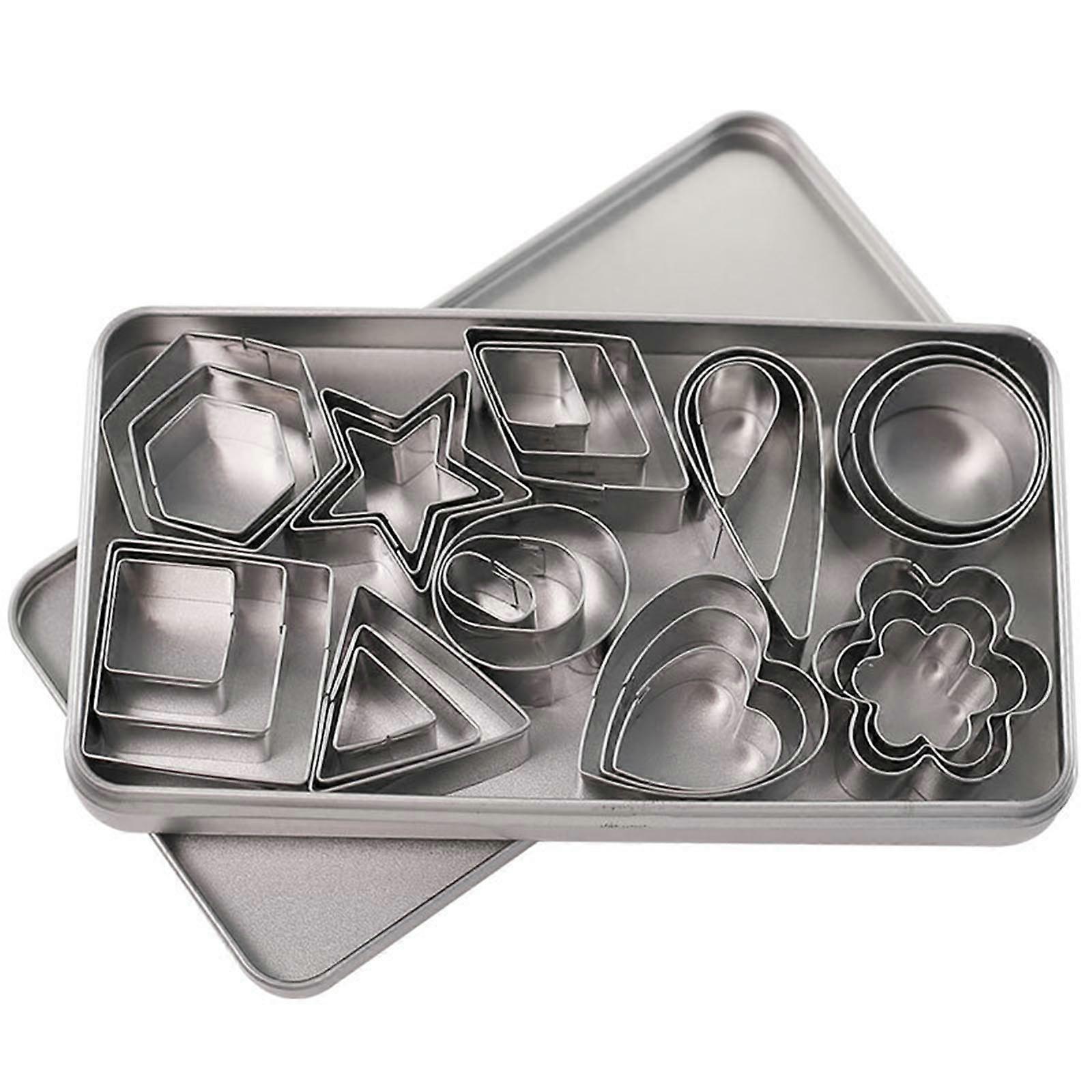 Cookie Cutter Shapes Set 30 Pcs No-Repeat Geometry Cookie Cutter Set 10 Style Large Medium and Small Cutters Moulds