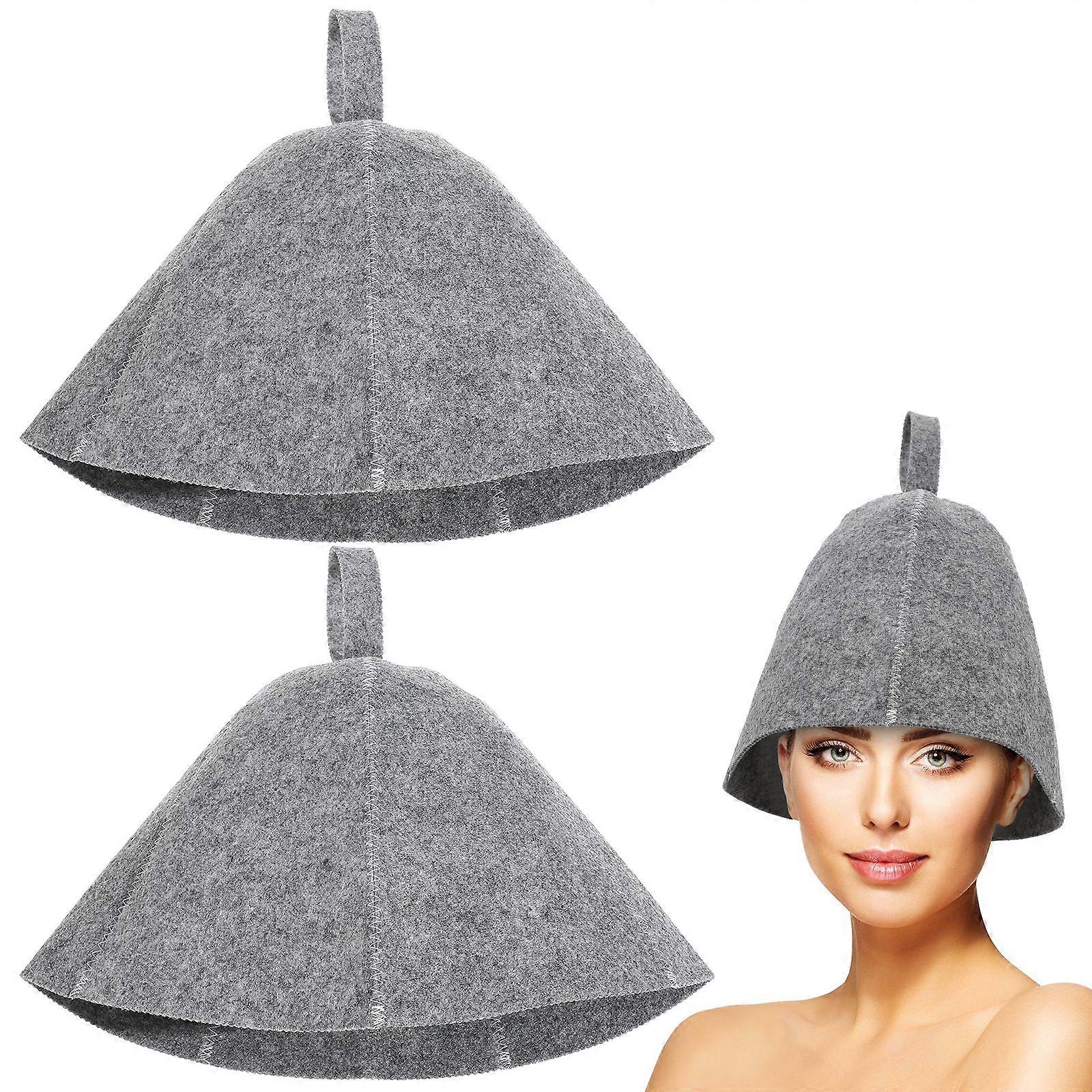 2Pcs Felt Sauna Hat Thickened Comfortable Sauna Hat Bathing Hat Lightweight Sauna Hat
