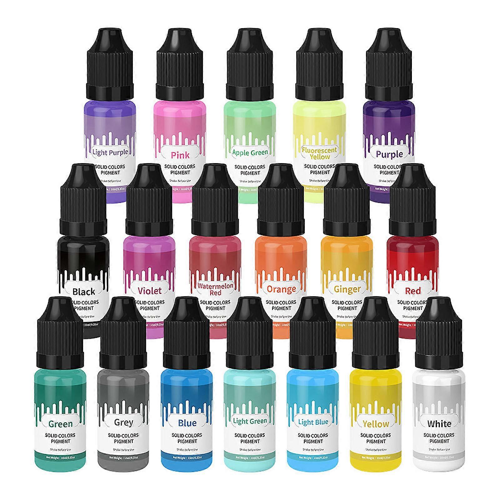 18 Colors Semi-transparent Epoxy Oily Color Essence High-concentration Epoxy Resin Color Pigment Suitable for Art Paint