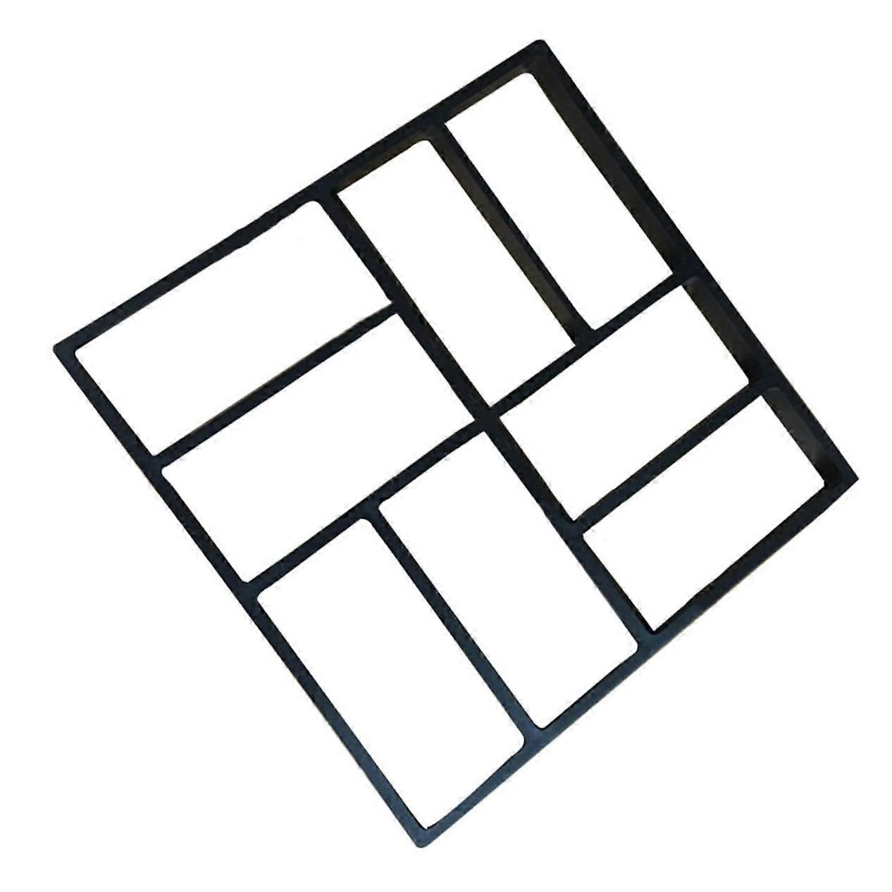 Square Eight Grid Concrete Stamp Mould for Gardeners Large Black PP