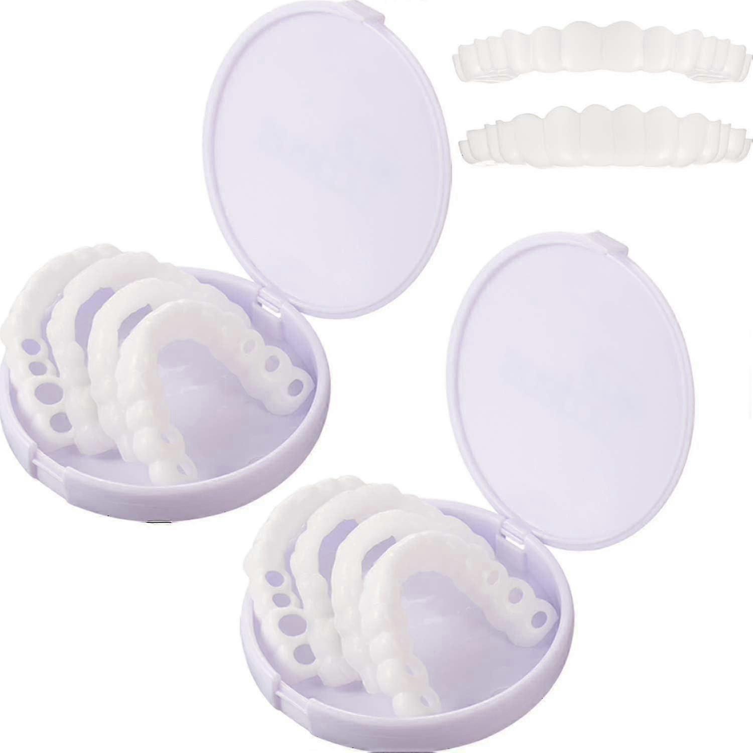Snap-On Instant Veneers Dentures With Top & Bottom Clip-In Cosmetic Teeth