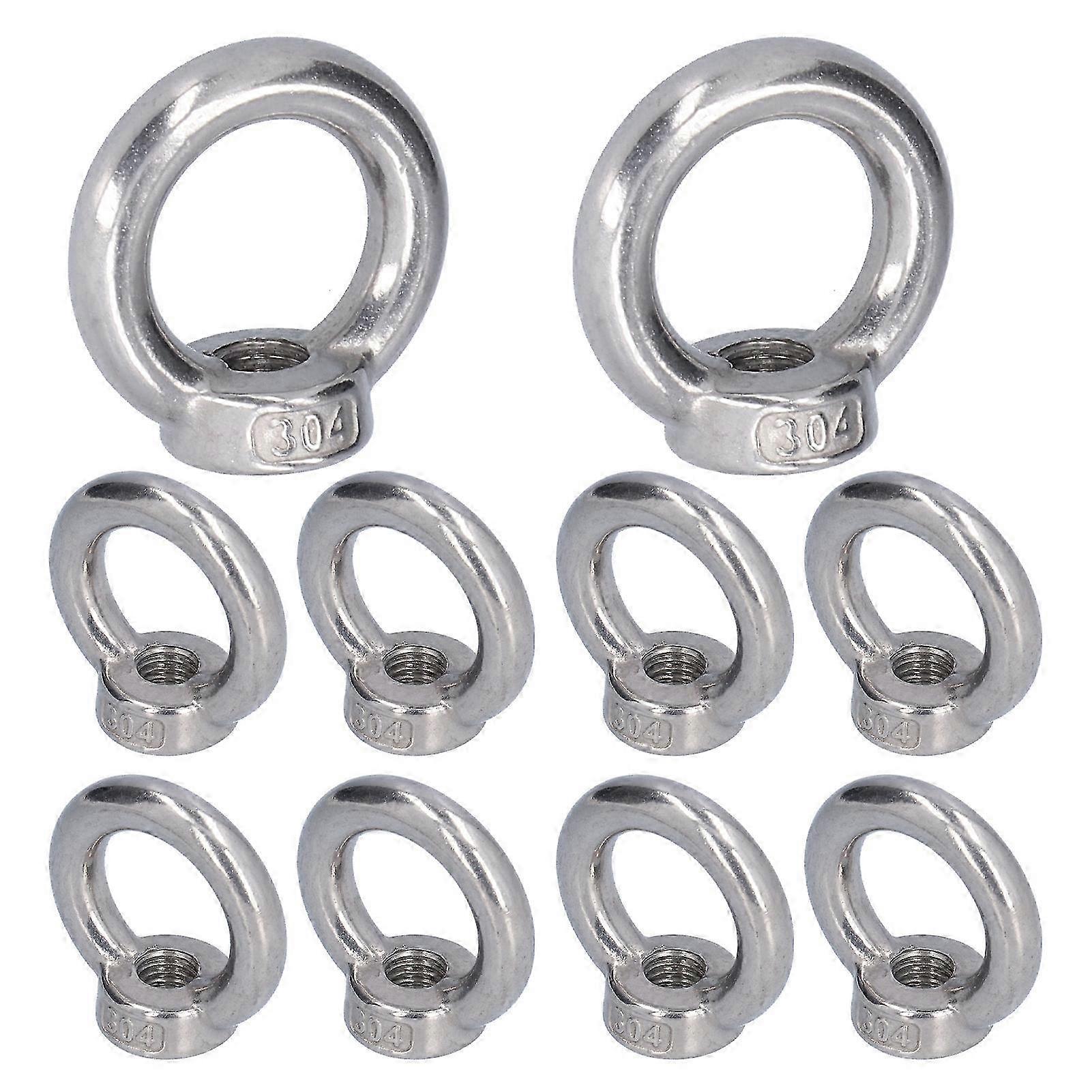M3 Stainless Steel Ring Shape Lifting Eye Nut Fastener Tools Pack of 10