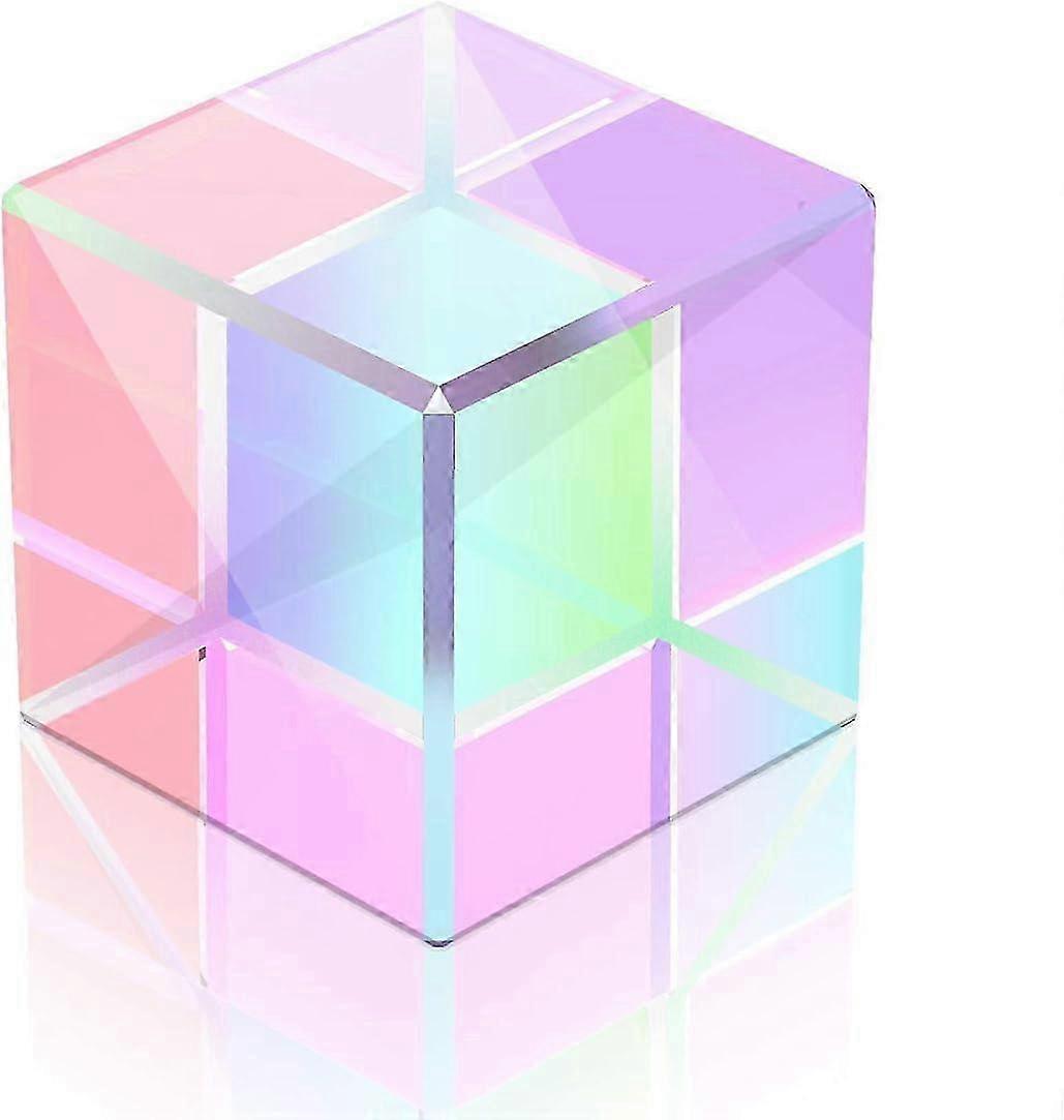 Square Cube Prism, 15mm Refractor Crystal Clear Optical Glass Prism for Various Educational Science Lessons and Light Spectrum Window Decora