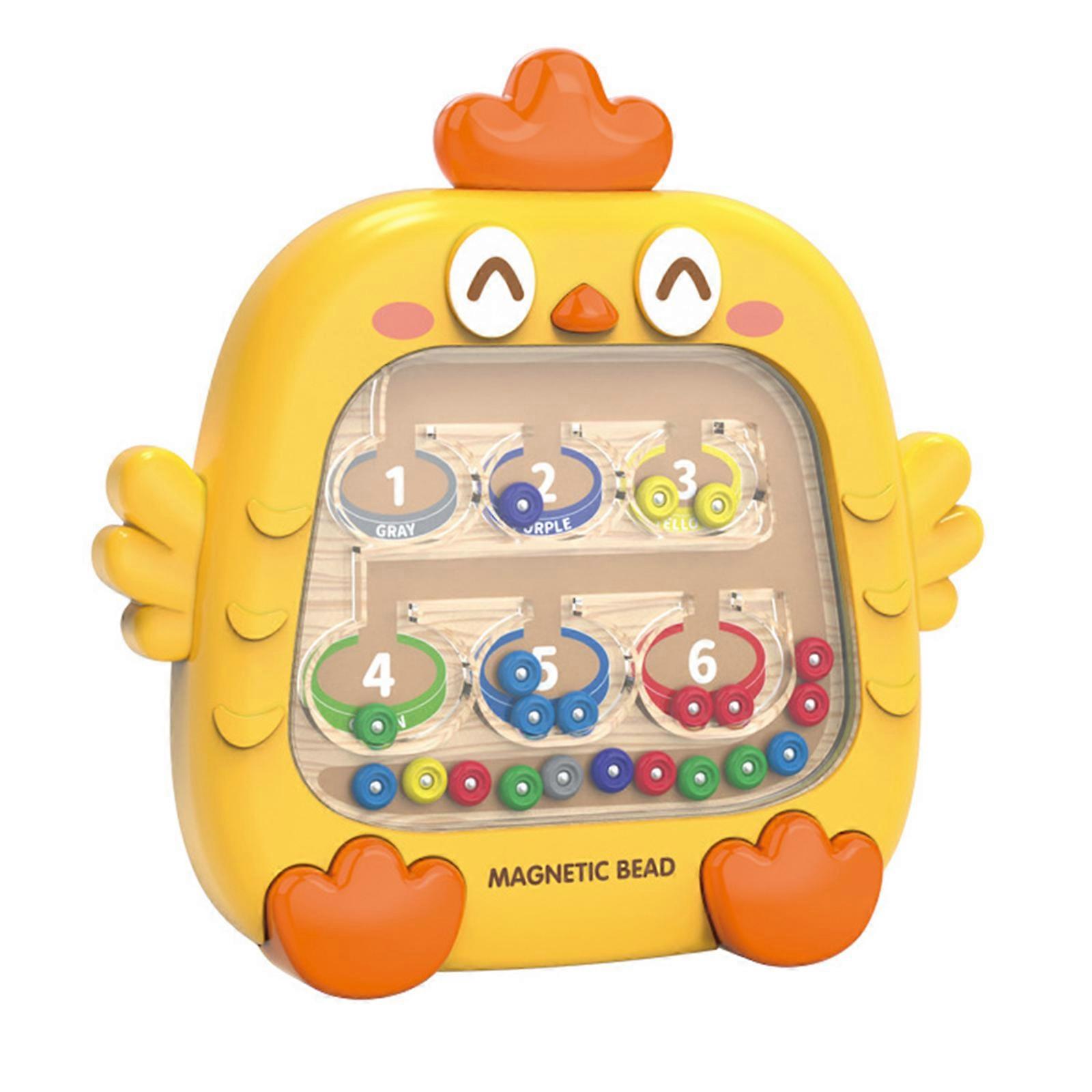 Magnetic Drawing Board For Kids Interactive Chicken Toy Enhances Creativity Maze Board with Numbers and Colors Yellow