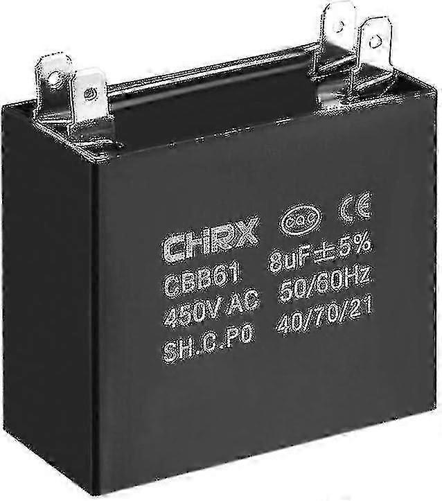 ACシーリングファンコンデンサ - バイメタルインサートポリプロピレンフィルム - 47x23x41mm - CBB61 8uf 450V