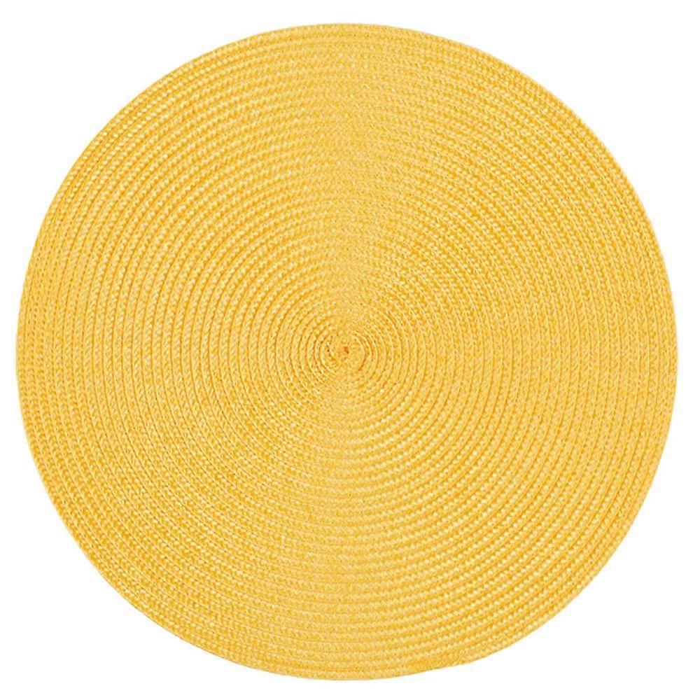 Place Mat Polypro Raffia Look Round 35cm Diameter Honey Color Washable Dining Table Mats