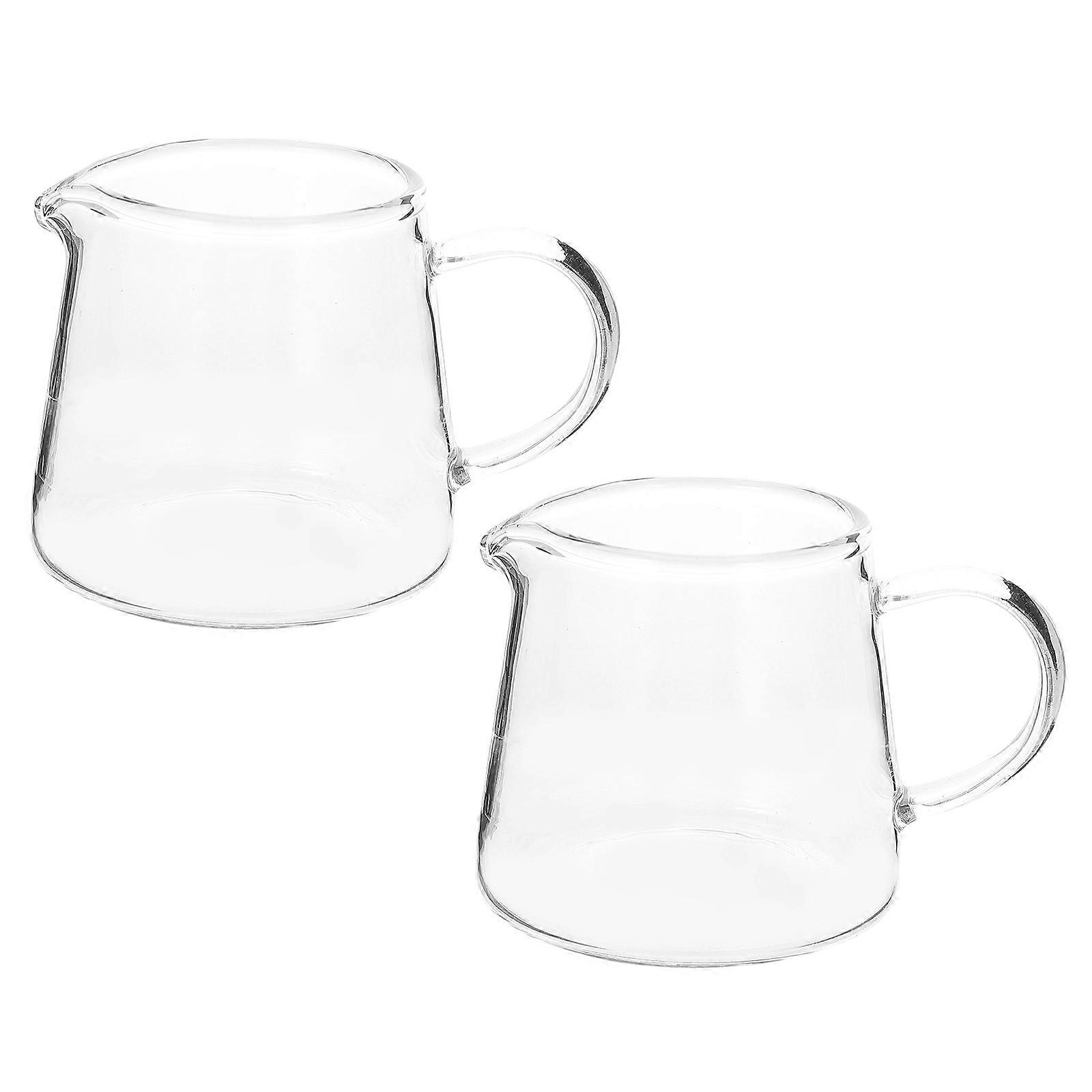 2pcs Coffee Cups Glass Milk Cups Portable Beverage Cups Milk Containers for Home Use