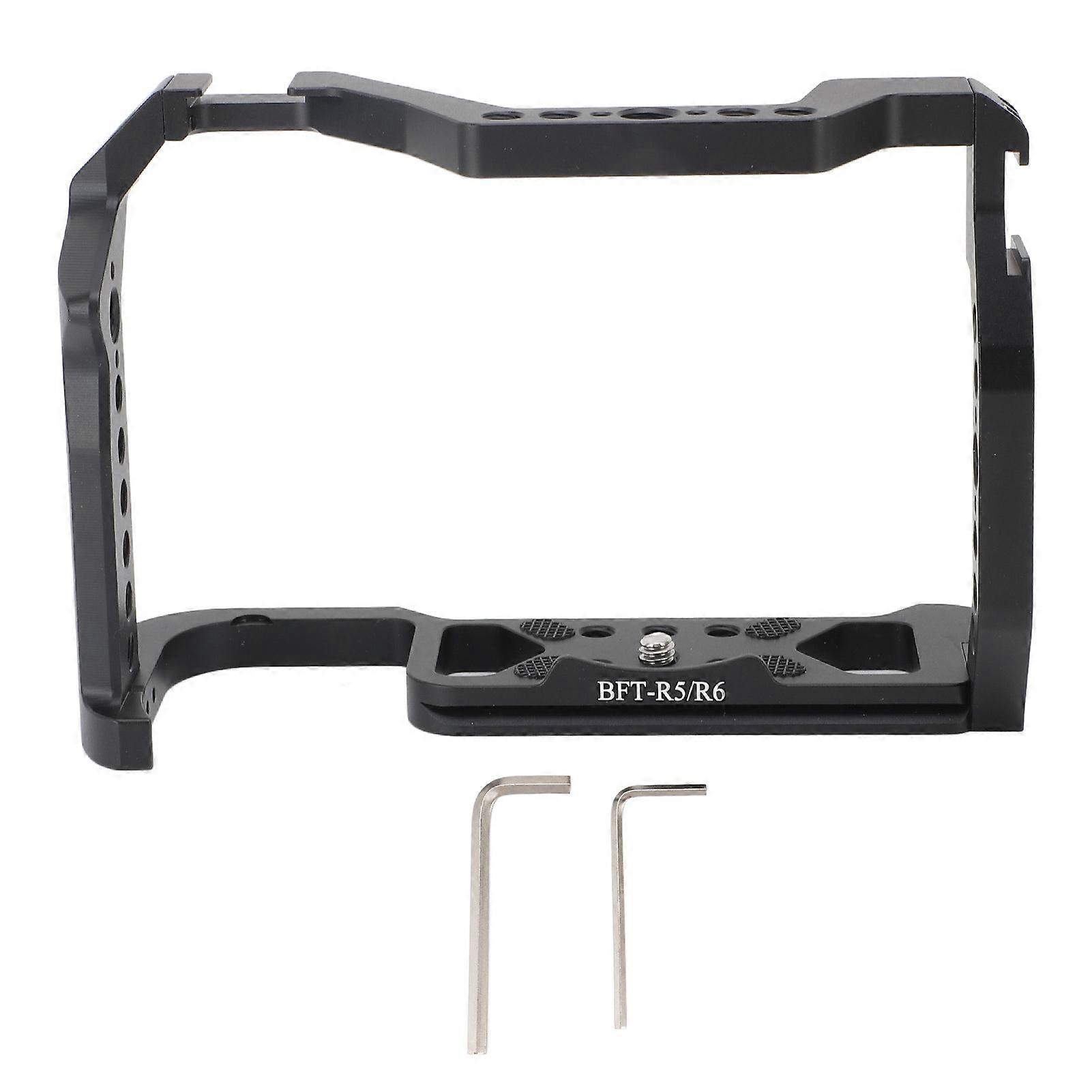 Aluminum Camera Cage Rig for R5/R6 - Protective Frame with Cold Shoe & Quick Release