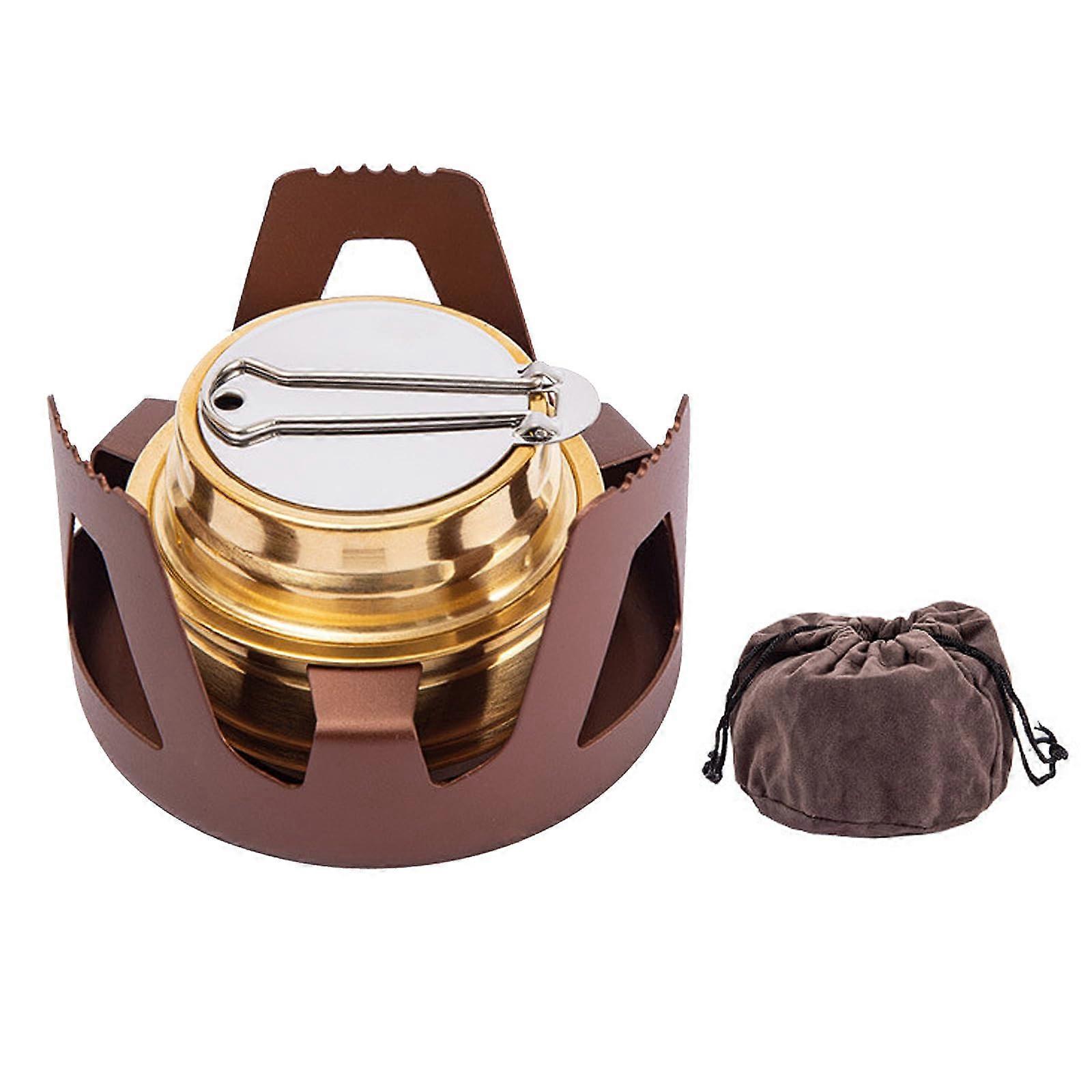 Camping Alcohol Stove for Backpacking - Portable Aluminium Alloy Hiking Stove in Bronze, Lightweight and Durable Design