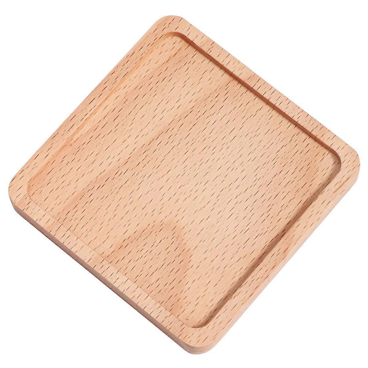 Wooden Coasters Set of 2 Japanese Style Heat Insulating Pads Non Slip Beech with Inner Groove for Home Restaurant Hotel Use Protecting Surfaces from