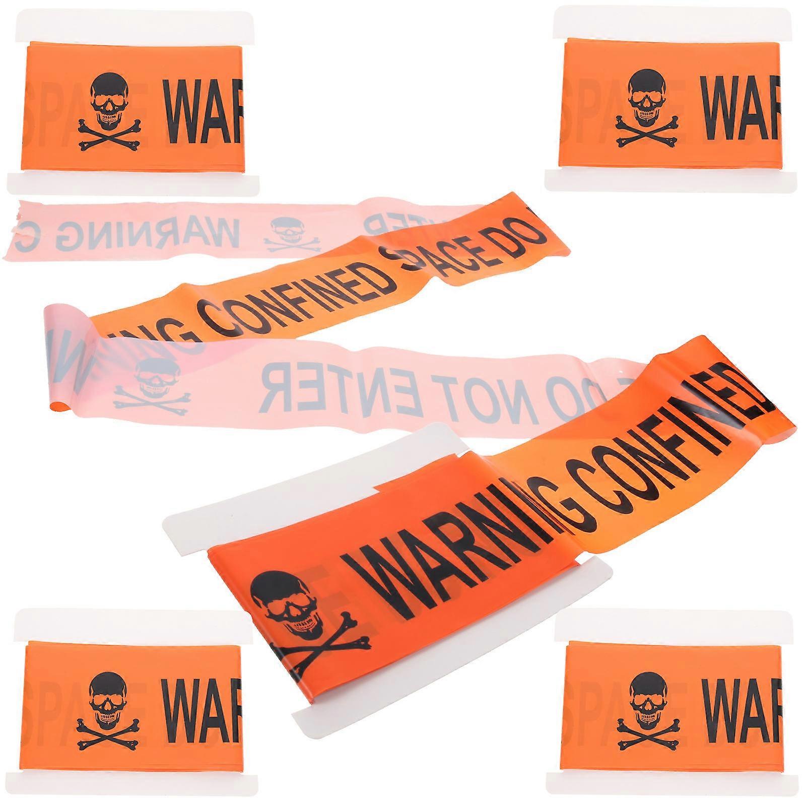 Safety Warning Tape Reflective Tear-Resistant 5Pcs PE Material