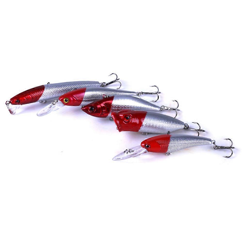 Künstliche Angelköder Kit Lebensechter bionischer Schwimmköder 10,5 x 2 x 1 cm 5 Stück