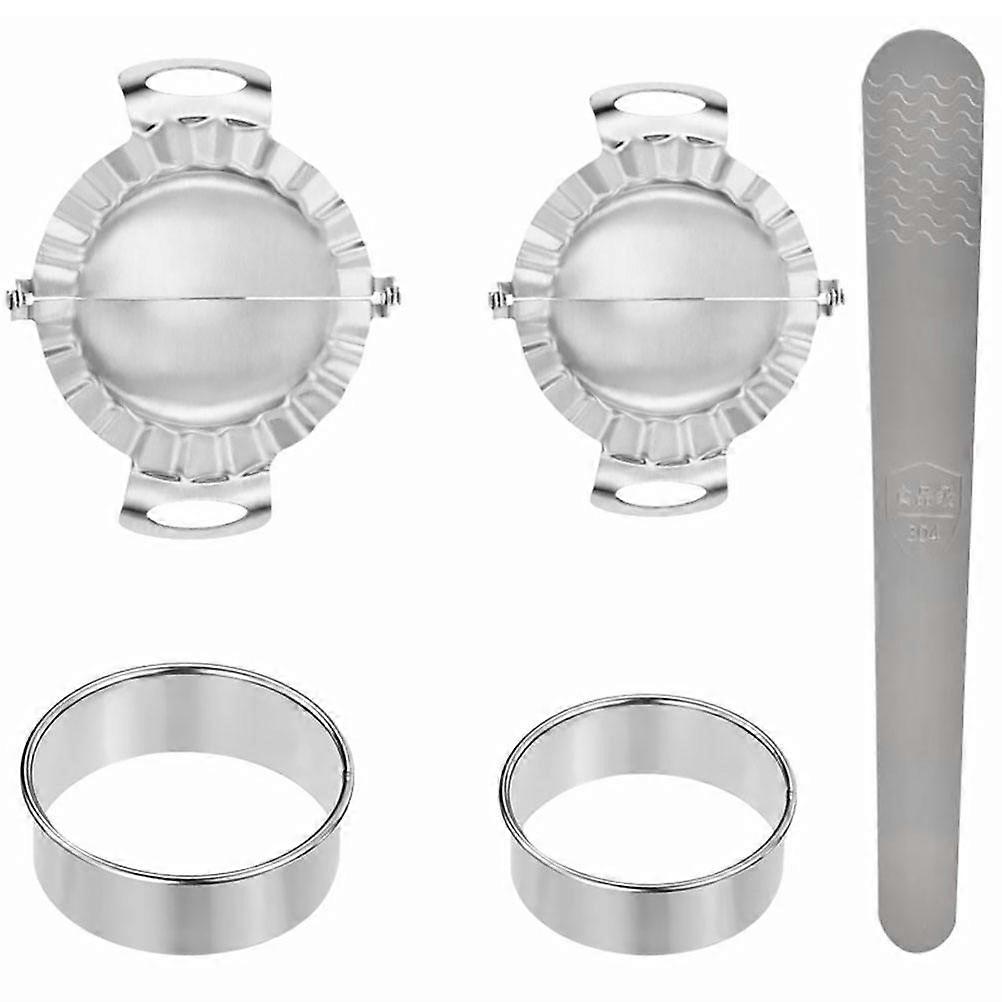 Stainless Steel Dumpling Making Tool Set with Mold and Spoon for Easy Baking 5 Pieces