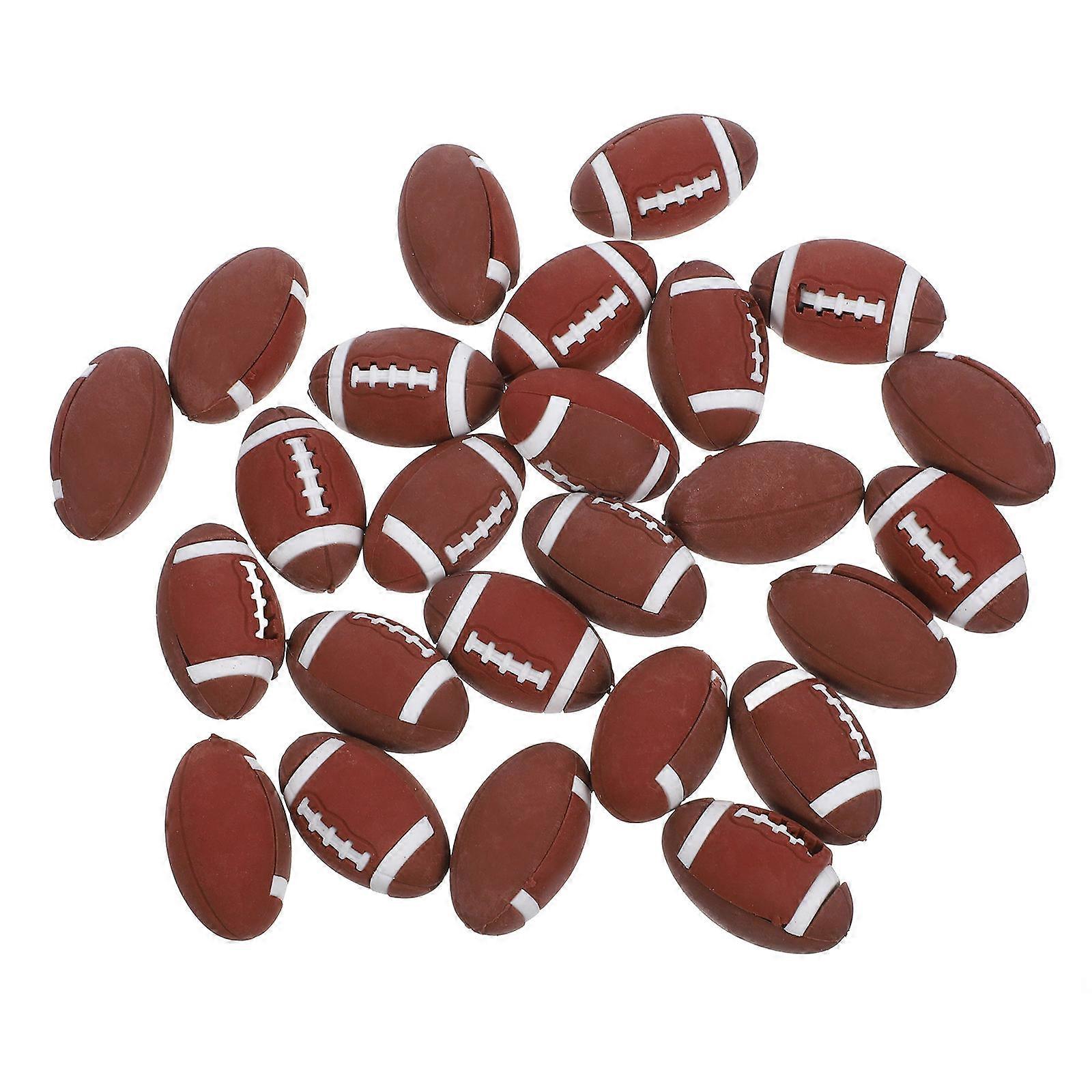 Compact Erasers Rugby Ball Shaped Tpr Eraser Home Use Light Brown 3.00X2.00X2.00Cm Game and Toy 25Pcs