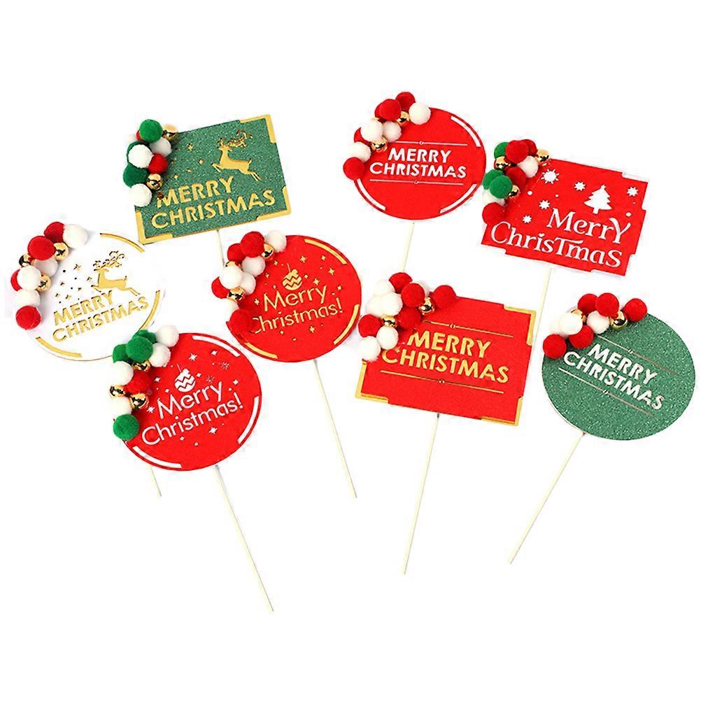 カップケーキトッパークリスマスデコレーションベルケーキトッパークリスマスフェスティバルパーティー18.5x9x0.2cmカップケーキピック6個