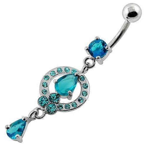 Fancy Jewelled Frame Dangling Navel Belly Piercing