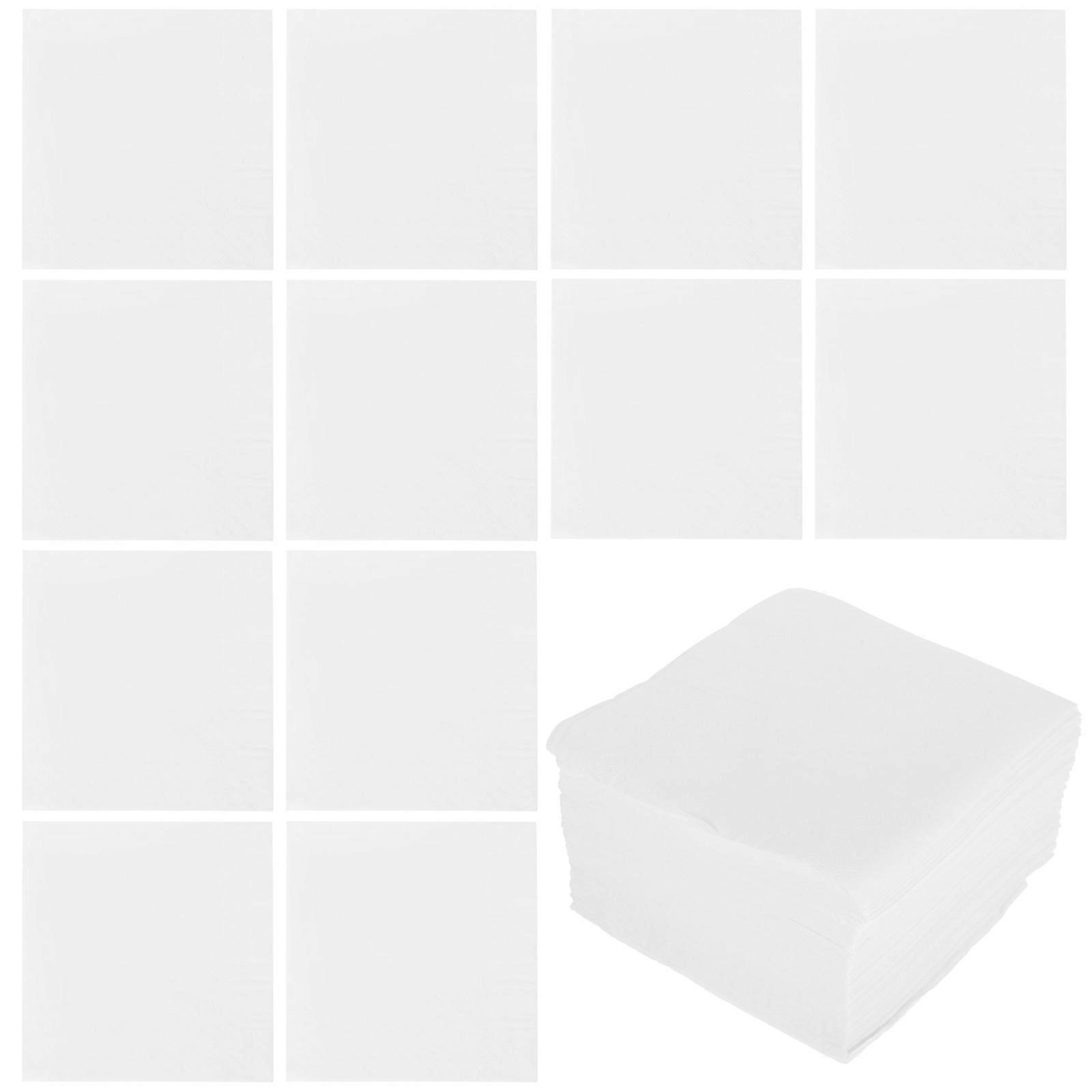 Disposable Square Napkins Elegant Design For Restaurant And Hotel Wiping Hands And Faces White 23.00X23.00X0.10CM 1 Pack