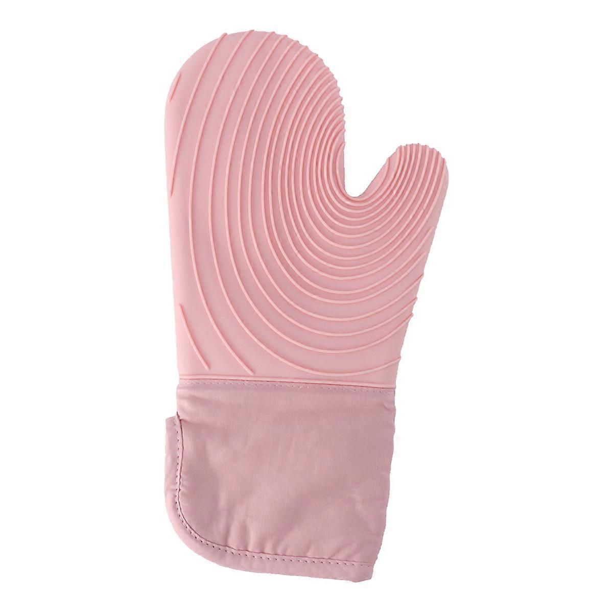 Anti-Heat Gloves Heat Proof Oven Mitts for Kitchen Baking Enthusiasts Pink 33x17cm Heat Resistant 1Pack