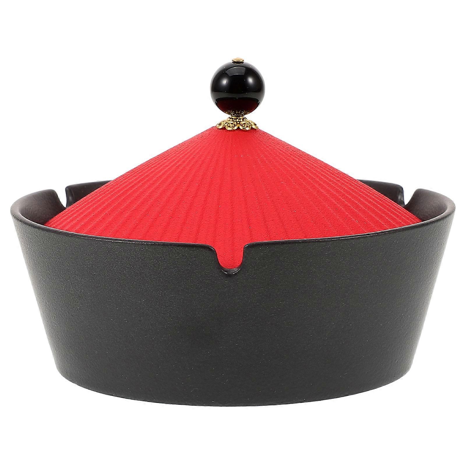 Ashtray With Lid Ceramic Indoor Or Outdoor Use Smoke Ash Collection 1Pcs