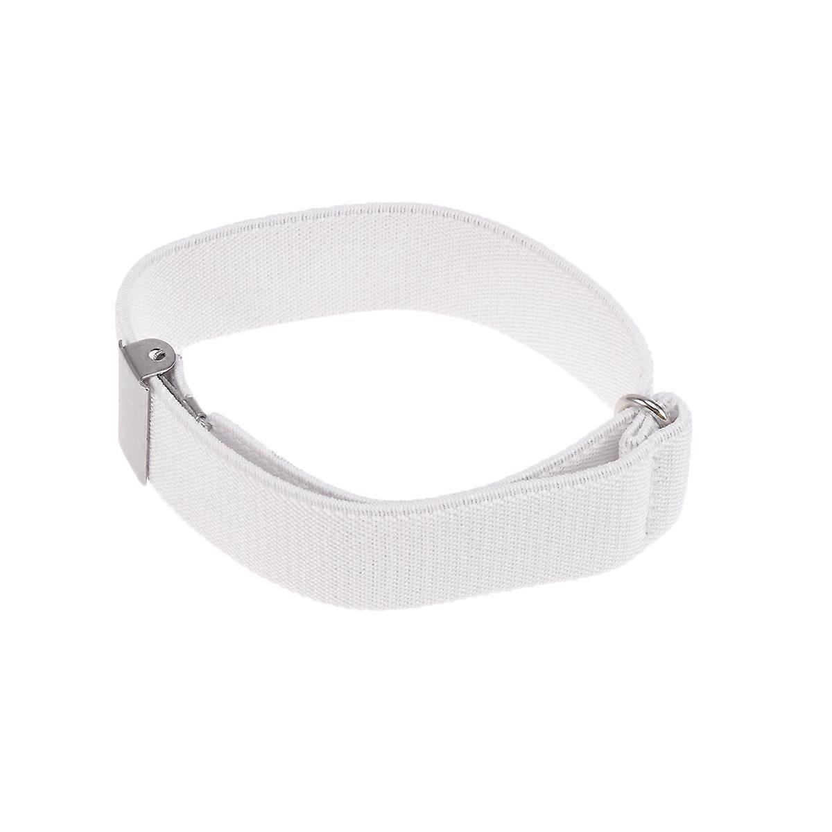 Men S Shirt Garters Sleeve Holder Non Adjustable 2 5cm White Chinlon Practical 1 Pair