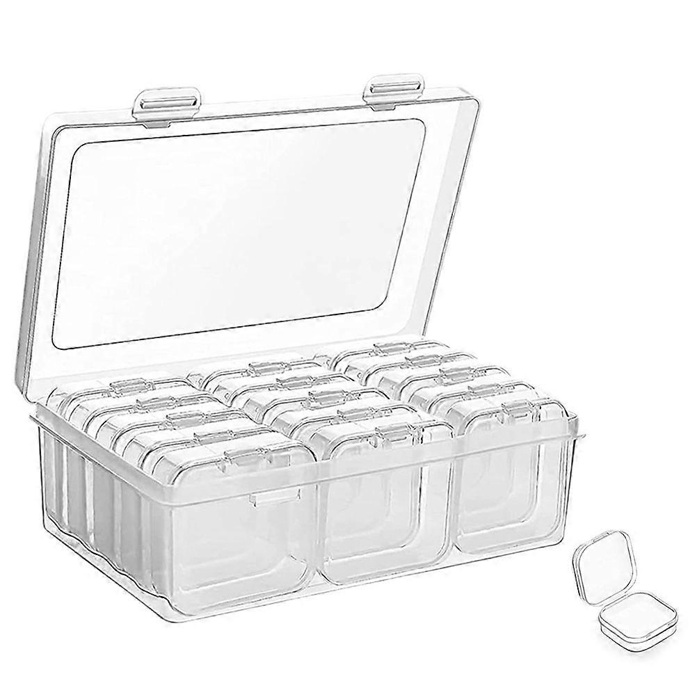 Jewelry Container Multi-Grid Holder Dustproof Moisture-Proof 1 Set
