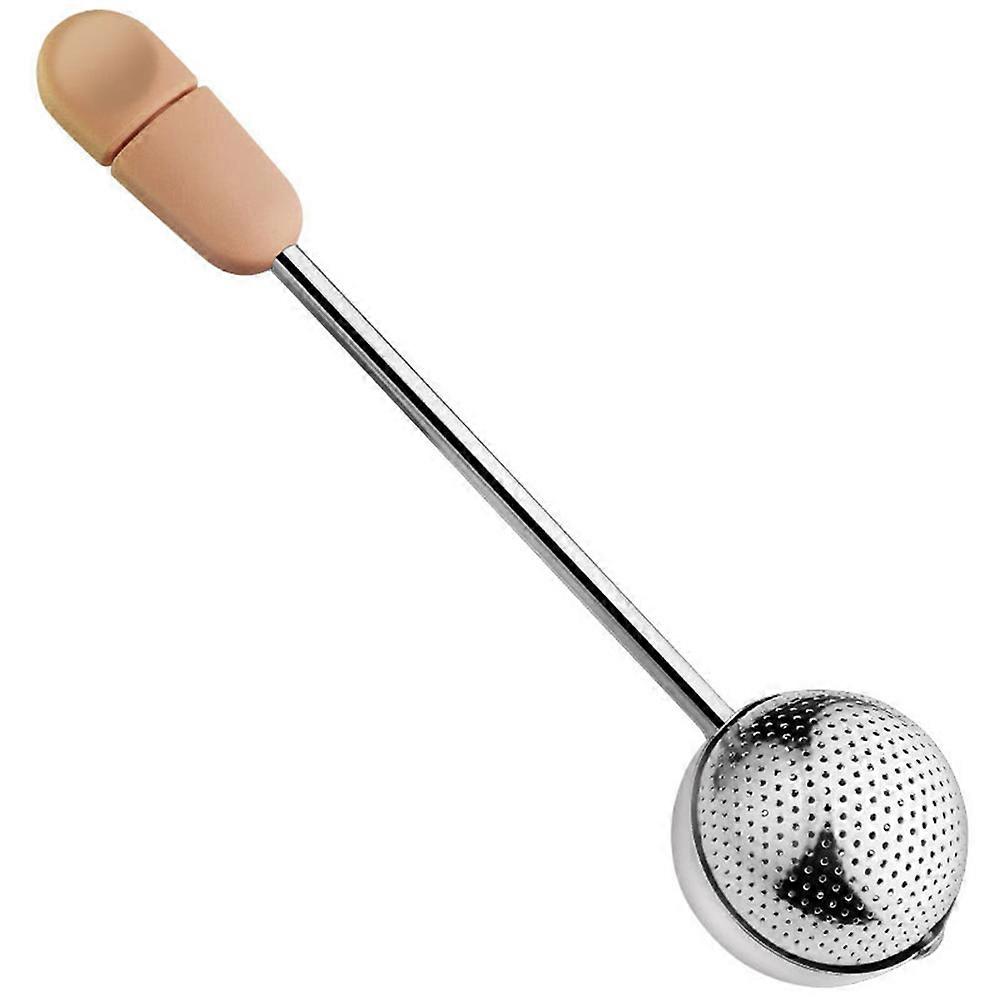 Sphere Mesh Tea Infuser Stainless Steel With Rotary Switch Handle For Tea Making Pink 1Pc