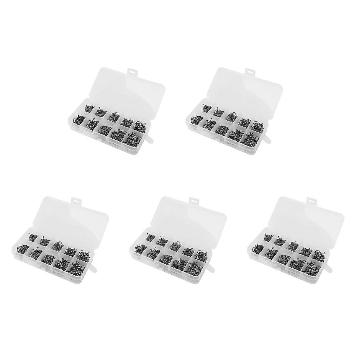 2500Pcs Mixed Size 3-12 High Carbon Steel Carp Fishing Hooks Pack with Hole with Retail Box Jigging