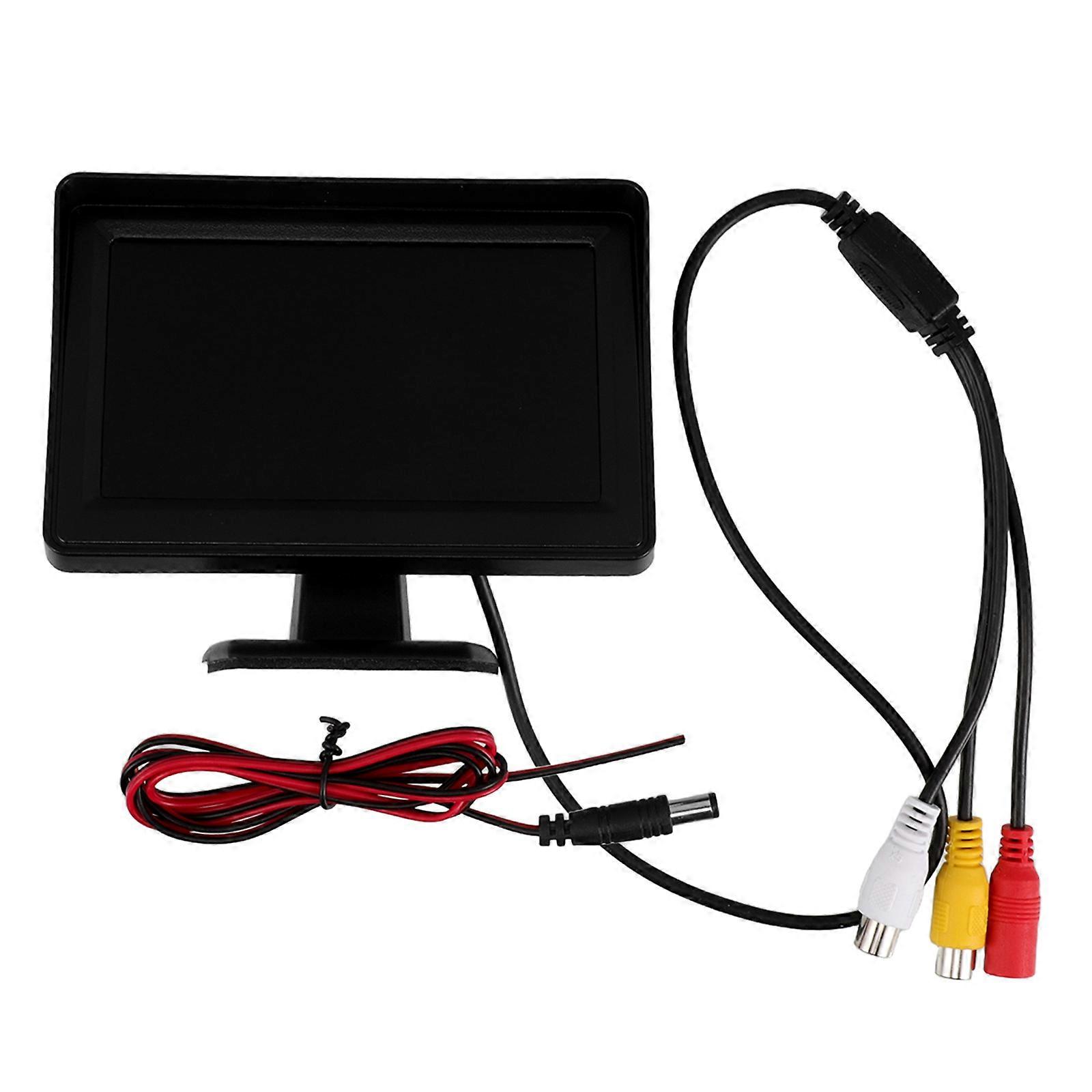 Rear Camera Display Car Rear View Monitor Reversing Assistance Black 4.3 Inch Screen 1Set