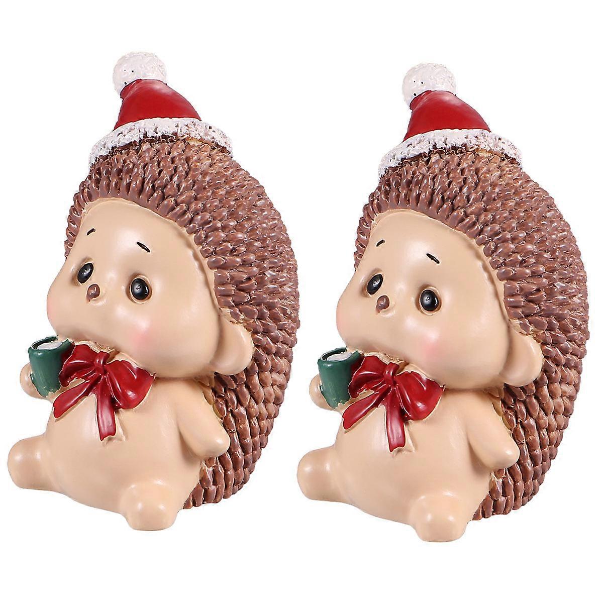 Ozdoby Do Salonu Ozdoby Żywiczne Miniaturowe Ozdoby Pulpitu Mkini Layout Rekwizyty 2Szt Brązowy