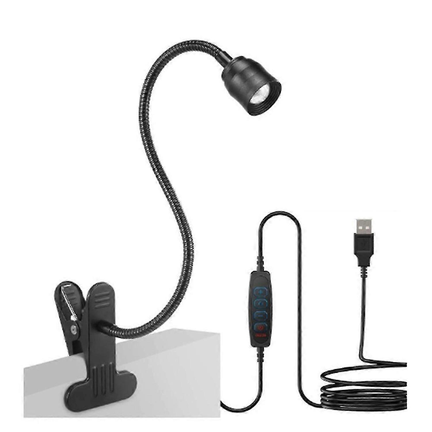 LED Reading Lights USB Three Color Dimming Clamp Book Light Flexible Gooseneck Read Night Light Stud