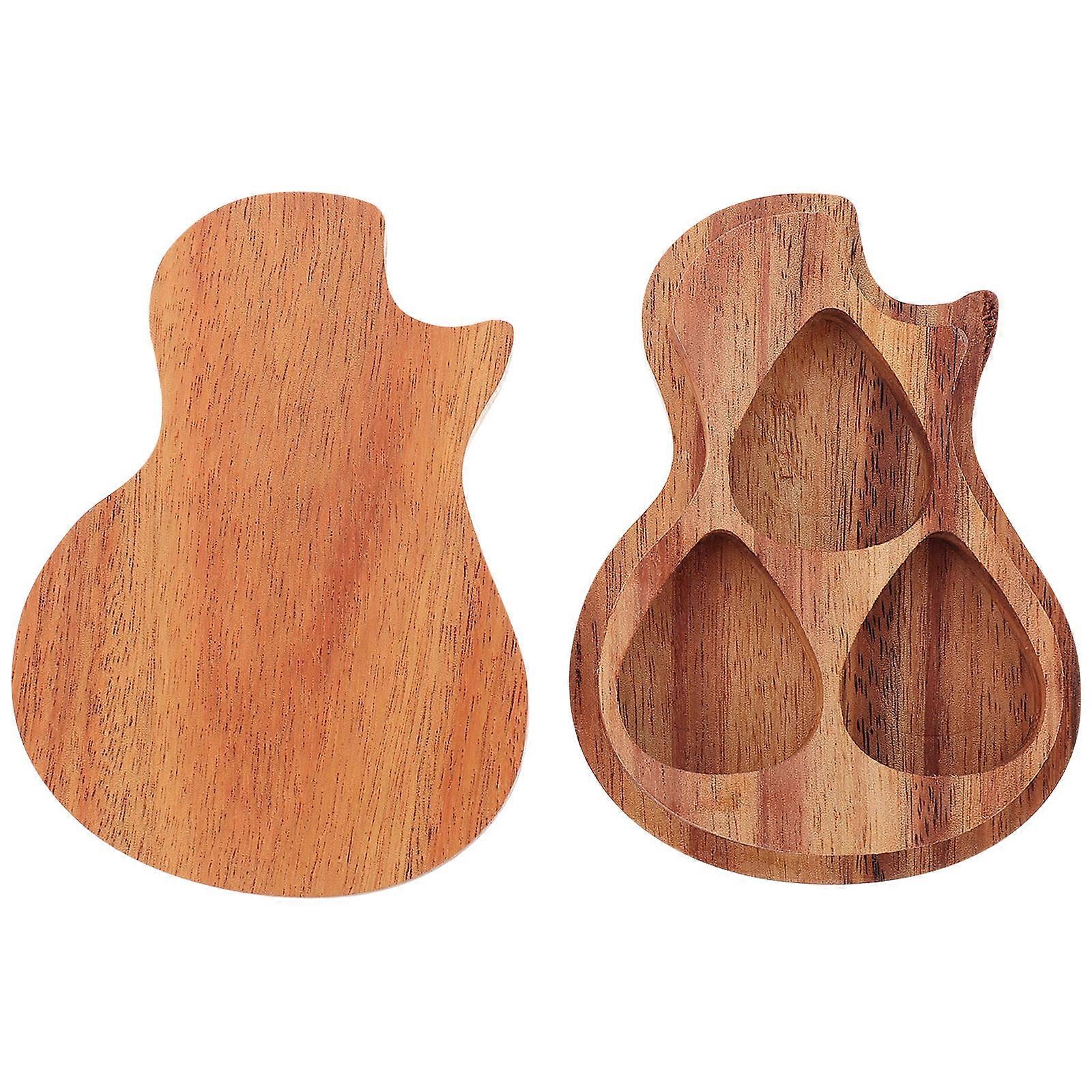 Wood Guitar Pick Storage Solution Rectangular Shaped Safe Keeping For Guitars 1Pack