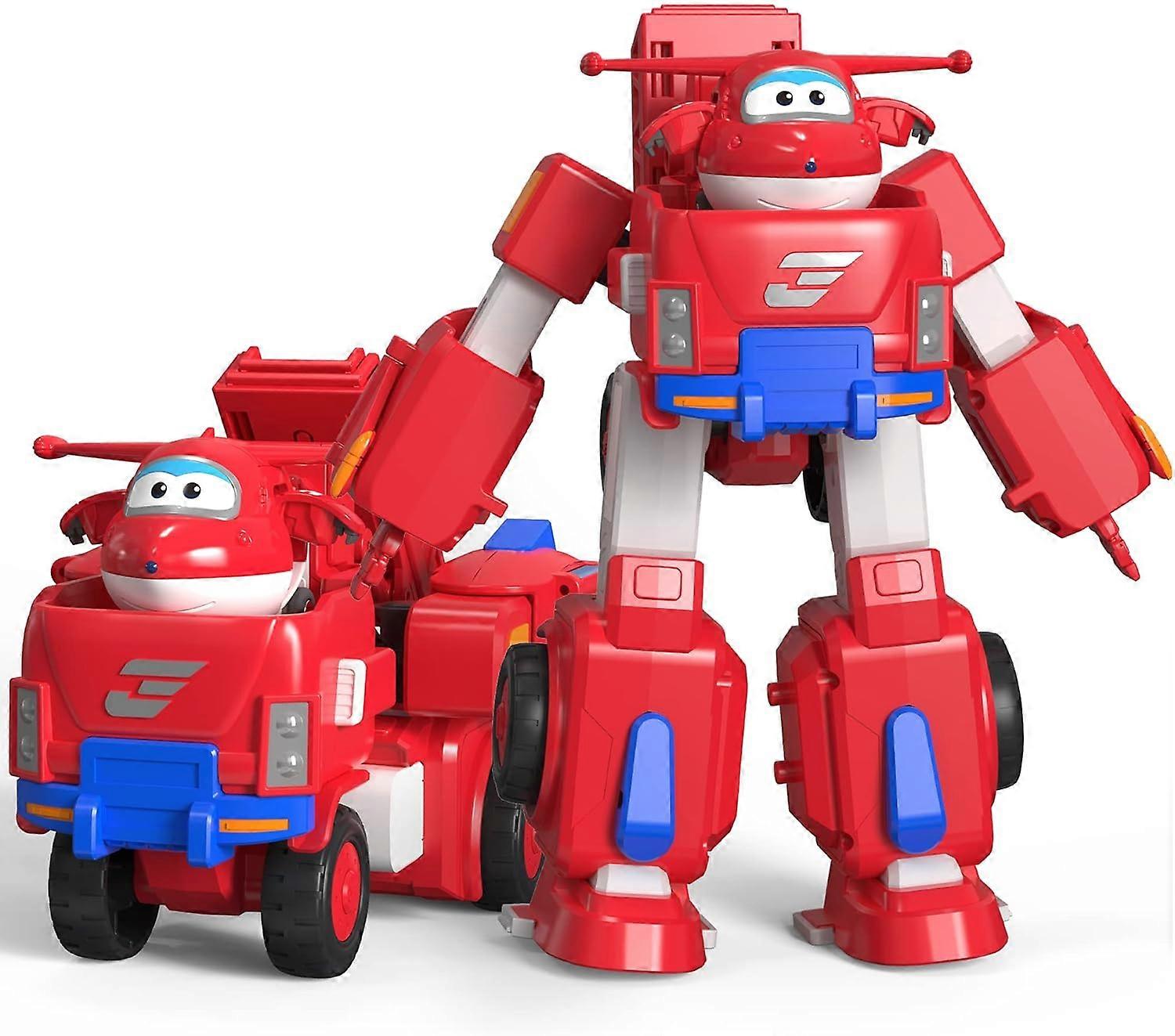 Kombinezon robota High Superwings Jett i 2-calowa mini figurka Transforming Jett, zestaw do zabawy z transformującym robotem i transformującym pojazdem strażackim