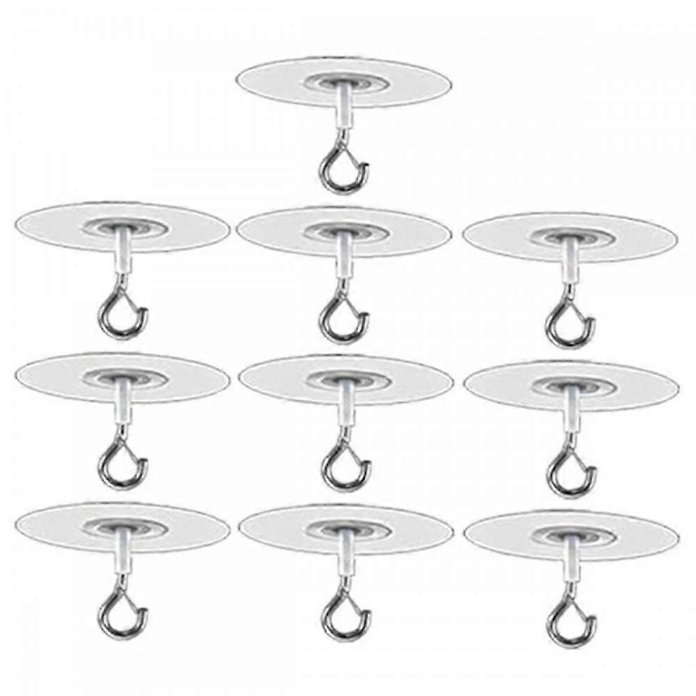 10Pcs Adhesive Ceiling Hooks for Popcorn Concrete Textured Ceiling Wall Surface, No Drilling Self Adhesive Ceiling Hooks