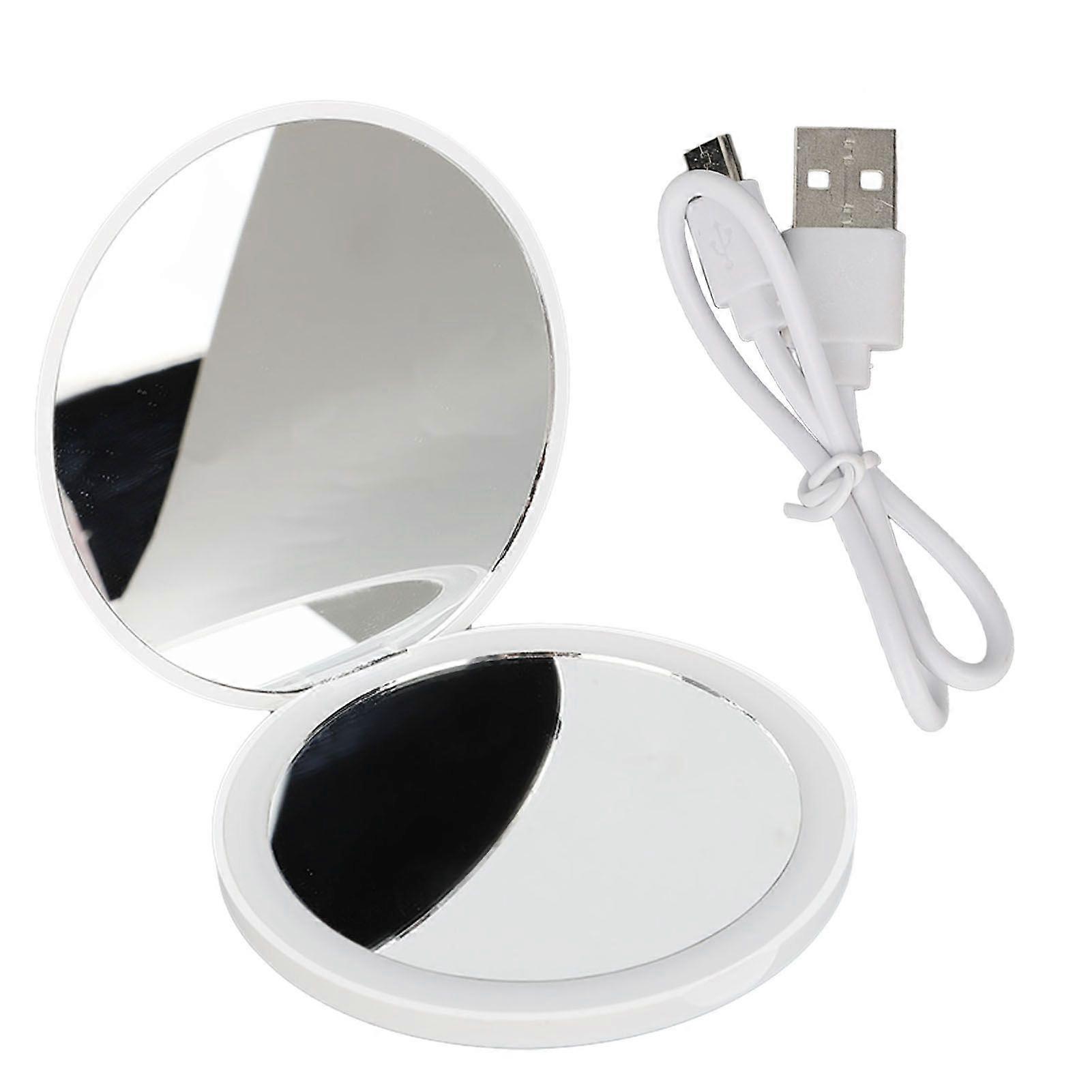 2025 Latest Model Round LED Pocket Mirror Portable Foldable Mini LED Lighted P...