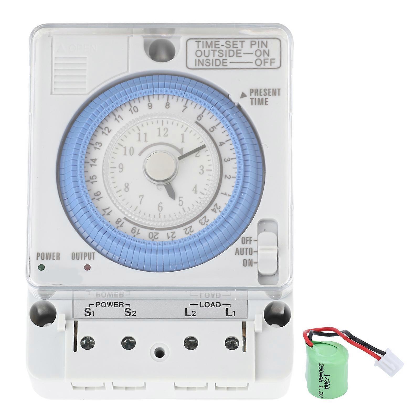 Risegun Time Switches Mechanical Timer Automatic 24-Hour Time Switch for Water Heaters Breeding, 100-240VAC