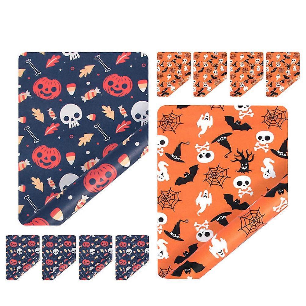 Elegant Wrapping Paper For Present Halloween Pattern Paper Assorted Color 70.00X50.00X0.20CM Decoration 10Pcs