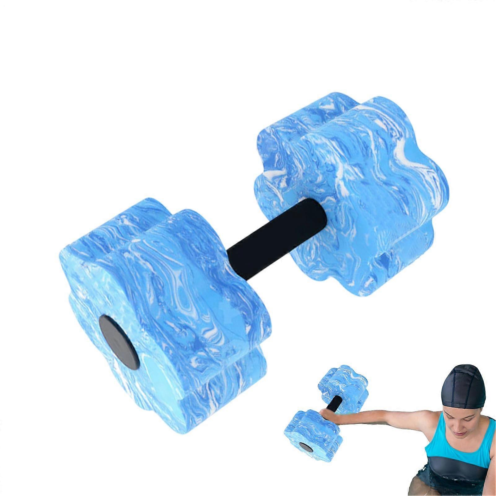 Water Weights Dumbbells, FlowerShaped Pool Dumbbells, for Pool Exercises, Reusable Training Supplies, Blue and White