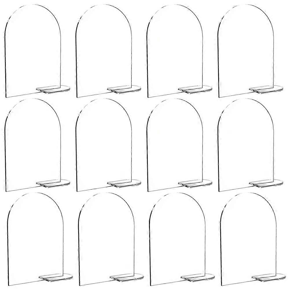 Table Sign Acrylic Display Reception Location Cards Semi-Circle Clear and Modern Look 15.00X15.00X10.00CM 20Set